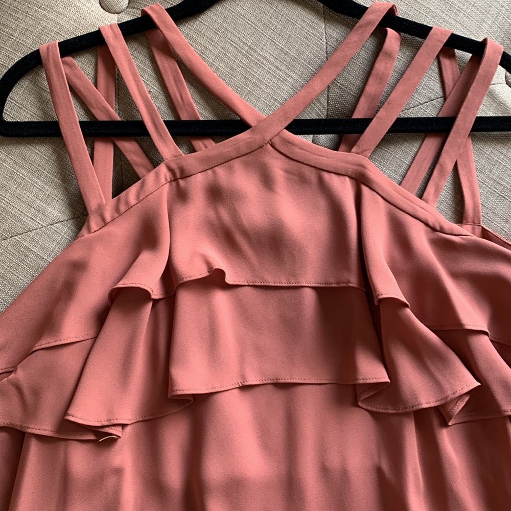 BCBGMaxAzria Pink Ruffle Mini Dress - Picture 13 of 16
